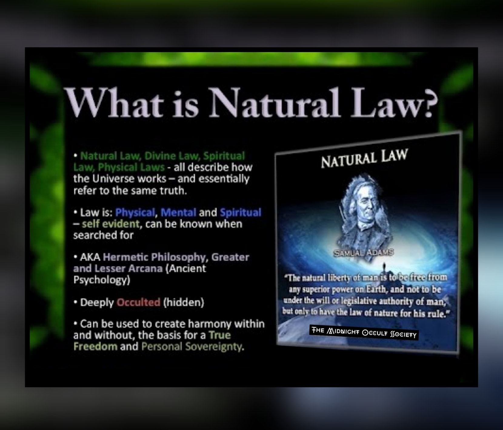The Seven Natural Laws